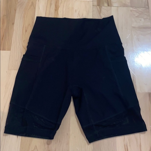 aerie Pants - AERIE Move Mesh High Waisted Bike Shorts In Black